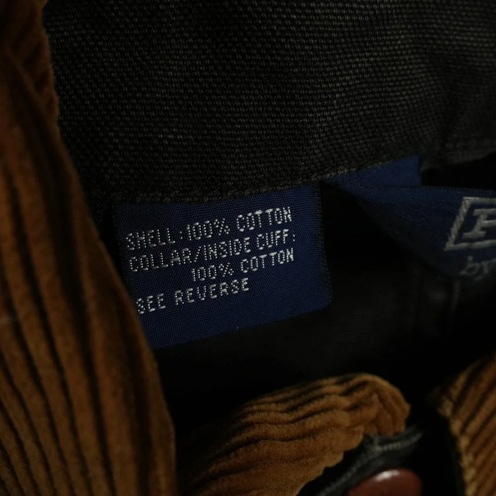 VTG Polo Ralph Lauren Chore Jacket Mens XL‎ Black Canvas Corduroy Trim Utility